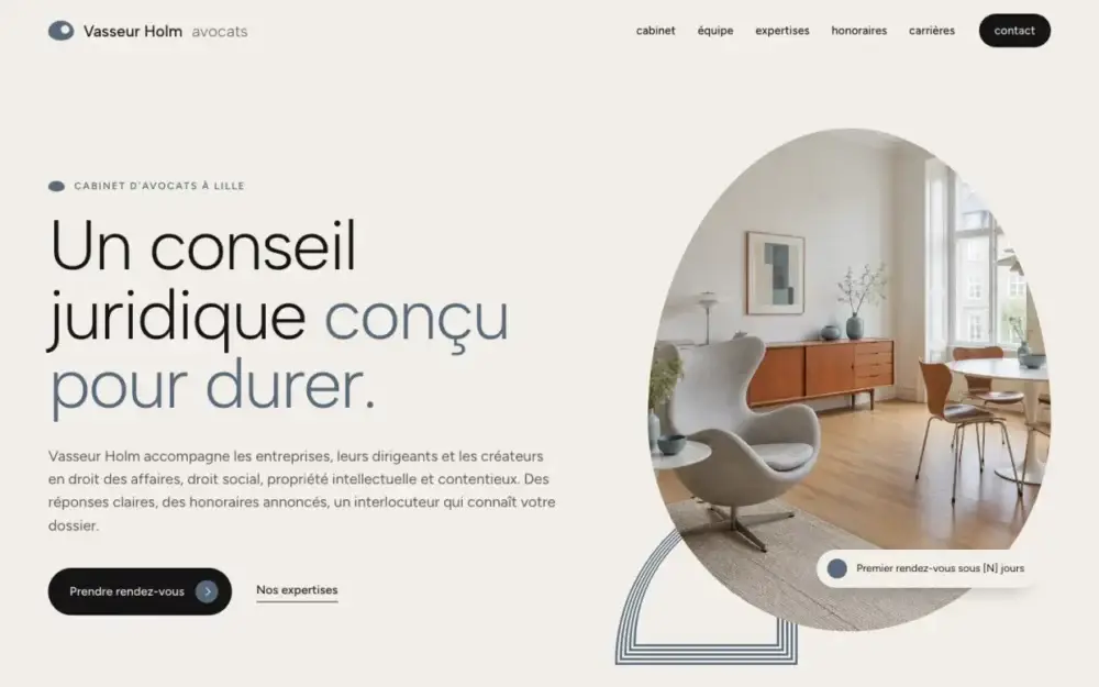 Aperçu du modèle de site Copenhague