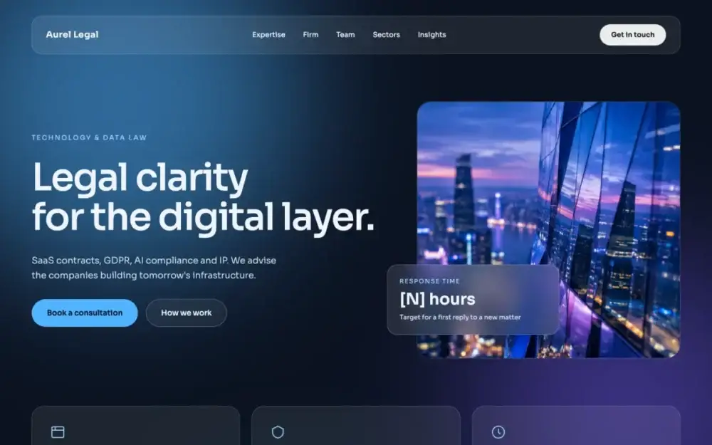 Aperçu du modèle de site Glassmorphism