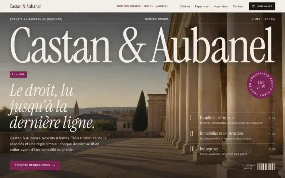 Aperçu du modèle de site Rome